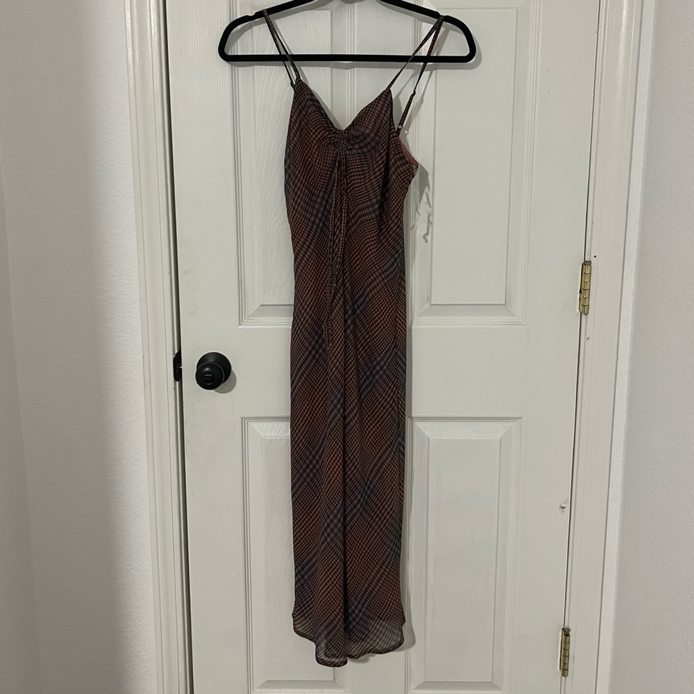 Plaid midi slip dress